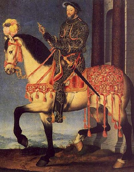Francois Clouet Portrait of Francois I on Horseback China oil painting art